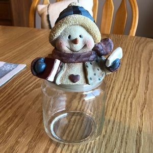 Cute snowman jar